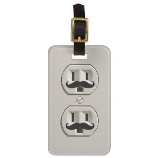 Mustache power outlet bag tag