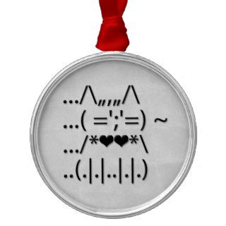 ASCII Cat Christmas Tree Ornaments