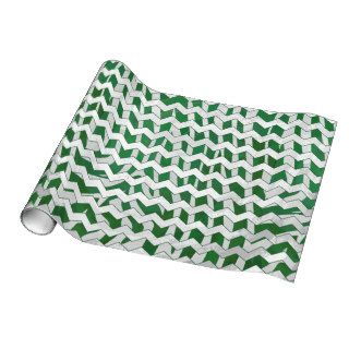 Zebra Green and White Print Wrapping Paper