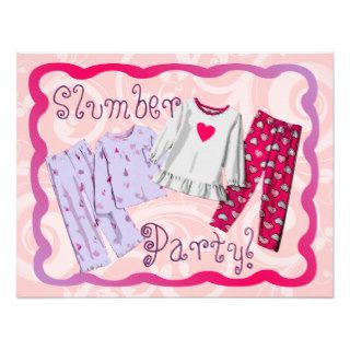 Slumber Party Invitation, Pink and Purple PJ's
