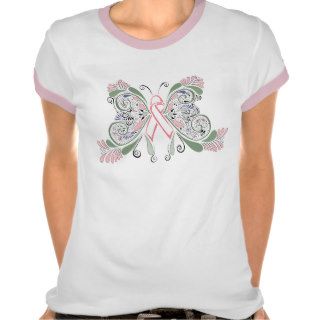 Breast Cancer Butterfly   Ladies Ringer T Shirt