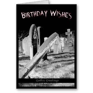 Fallen Headstone Gothic Birthday Card