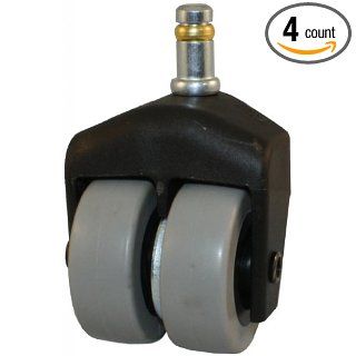 Jacob Holtz 205 2XTPR 41 X Caster, low profile caster, thermoplastic rubber dual wheel small caster (Set of 4)