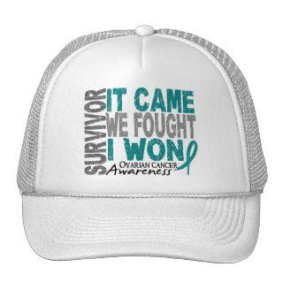 Ovarian Cancer Survivor It Came We Fought I Won Trucker Hats