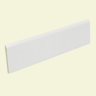 U.S. Ceramic Tile Color Collection Bright White Ice 2 in. x 8 in. Ceramic Surface Bullnose Wall Tile 081 S4289