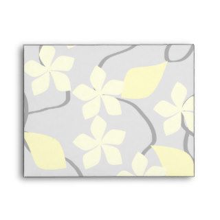 Yellow and Gray Flowers. Floral Pattern. Envelope