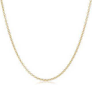 14k Yellow Gold 1mm Wide Italian Rolo Chain Necklace, 20" Jewelry