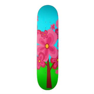 Cute Summer Fun Pink Flower Trees Lollipop Forest Skate Boards