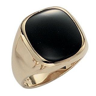 MEN'S RINGS14K Yellow or White Solid Gold Square Shapped Men`s Onyx Ring Jewelry