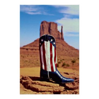 Lone cowboy boot, Monument Valley, Arizona, U.S.A. Poster
