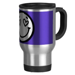 Custom Smiley Face on Purple Background Mugs