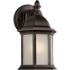 Illumine 1 Light Outdoor Antique Bronze Lantern with Umber Linen Glass Panel CLI FRT1776 01 32