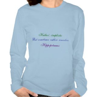 Hippopotamus Haiku T Shirt