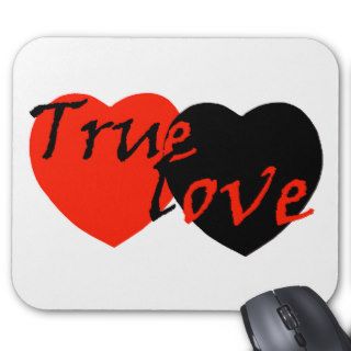 Red n Black True Love Hearts Mouse Pad