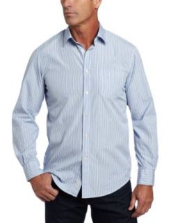 Faconnable Tailored Denim Men's Stripe Button Down Shirt, Blue Iris, XX Large at  Men�s Clothing store