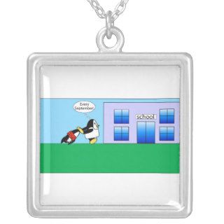 Waddles the Penguin Goes Back to School  Necklace