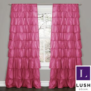 Lush Decor Pink 84 inch Ruffle Curtain Panel Lush Decor Curtains