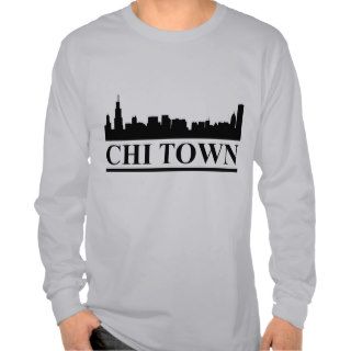 Chicago Skyline Chi Town Mens LS T shirt