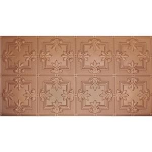 Global Specialty Products Dimensions Faux 2 ft. x 4 ft. Tin Style Ceiling and Wall Tiles in Copper 321 01