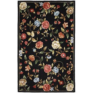 Hand hooked Black Cotton Rug (8' x 10') 7x9   10x14 Rugs
