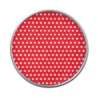 Red and White Polka Dot Pattern. Spotty. Jelly Belly Candy Tin