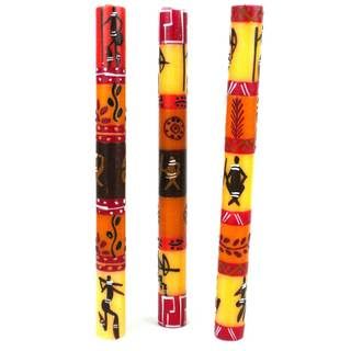 Tall Hand Painted Candles   Three in Box   Damisi Design (South Africa) Global Crafts Candles & Holders