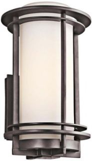 Kichler Lighting 49345AZ Pacific Edge 1 Light Exterior Wall Mount, Architectural Bronze Finish with Satin Etched Cased Opal Glass   Wall Sconces  