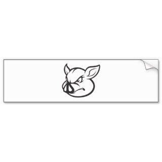 Angry Pig Illustration Bumper Stickers