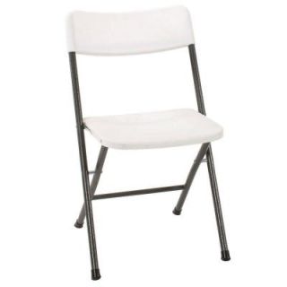 Cosco Resin Folding Chair with Molded Seat and Back in White Speckle (4 Pack) 37825WSP4E