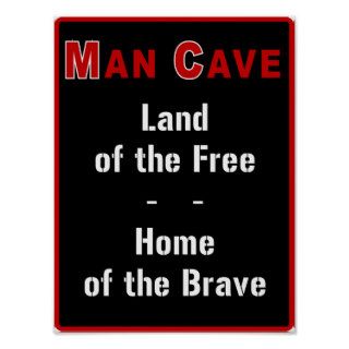 Man Cave Land of the Free   Posters