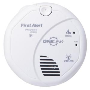 First Alert Onelink Wireless Interconnect Smoke Detector with Voice Alarm SA511B