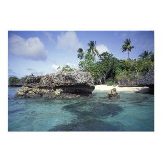 Indonesia. Rock formations along shore Photo Print