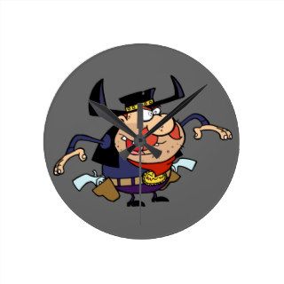 Cartoon Cowboy Outlaw Clock