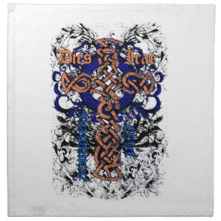 Celtic knot cross affected design printed napkin