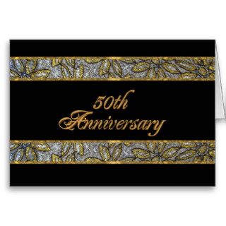 50Th anniversary party invitation gold black card
