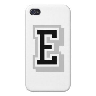 black gray letter E Case For iPhone 4