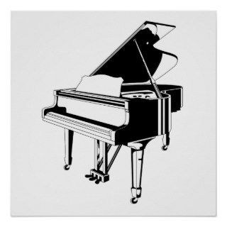 Black And White Piano Print