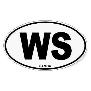 Samoa WS Oval ID Identification Code Initials Oval Stickers