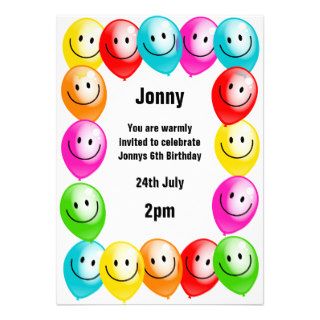 Birthday Balloons Party Invitation