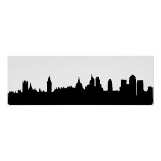 London skyline silhouette cityscape poster