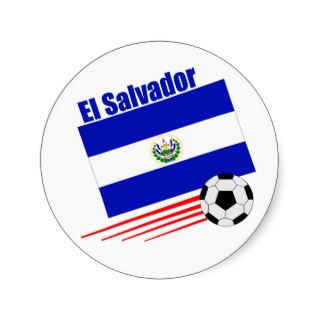 El Salvador Soccer Team Round Stickers