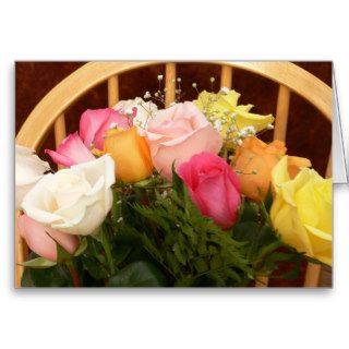 Happy Birthday Multi Colored Roses Card