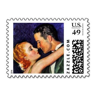 Vintage Hollywood Couple Postage Stamp