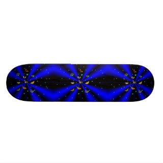 Stars, pearls and Butterfly on black and blue Skate Board Deck