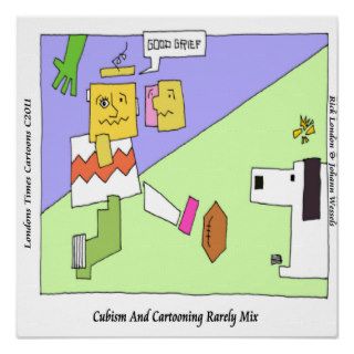 Cubism & Cartooning Funny Poster
