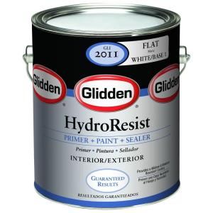 Glidden HydroResist 1 gal. Flat Base 3 Interior and Exterior Latex Paint GLI2013 01