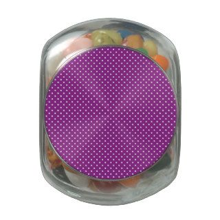 Small White Polka Dots on Purple Glass Candy Jar