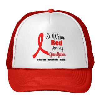 Stroke Awareness   Red Ribbon (Grandfather) Mesh Hat