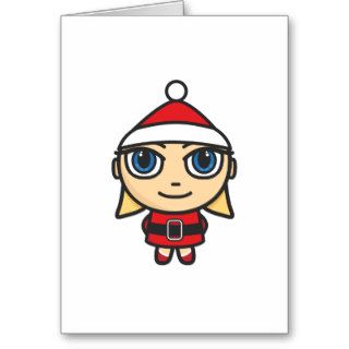 Santa Girl Character Greeting Card