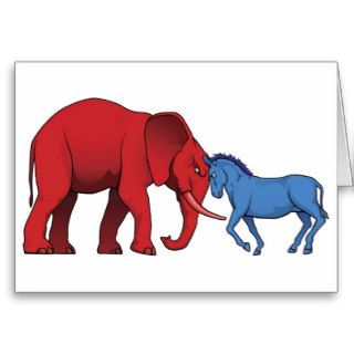 American political parties stand off greeting card